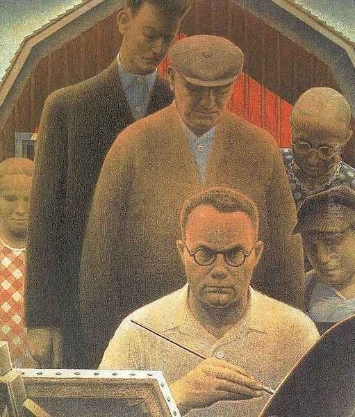 Return from Bohemia Oil Painting by Grant Wood