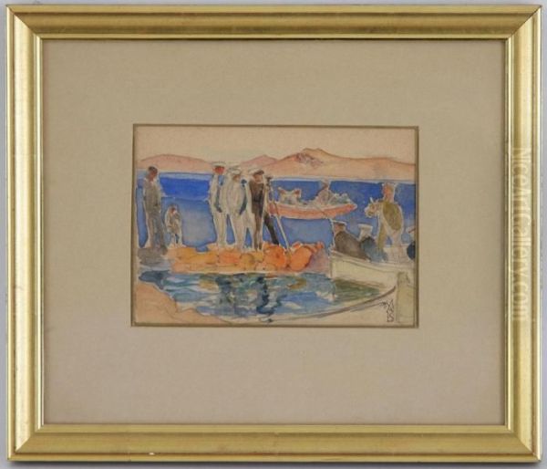 Marins Et Barque A Toulon Oil Painting by Maurice Denis