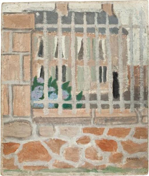 La Maison Derriere La Grille, Dite La Maison Du Poete Oil Painting by Maurice Denis