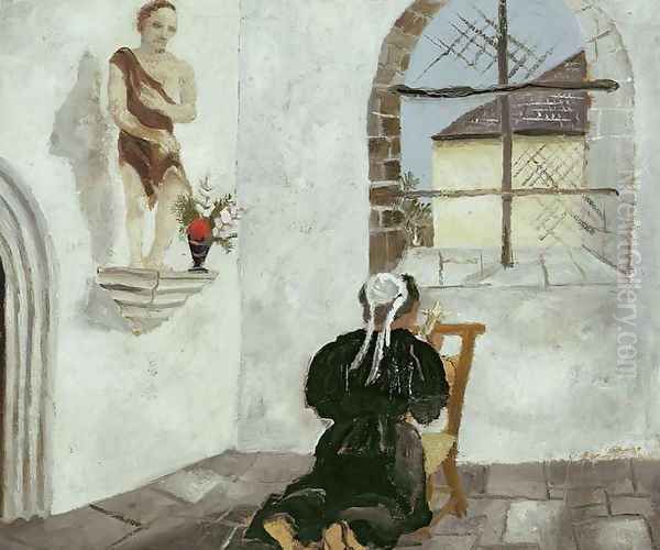 Breton Woman at Prayer Oil Painting by Christopher Wood