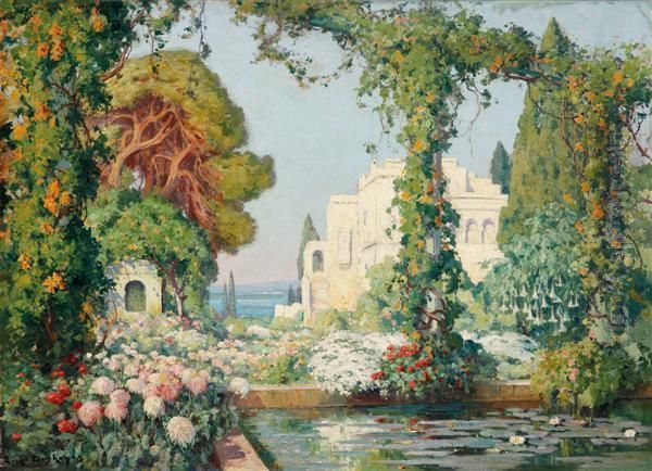 Le Jardin D'alger Oil Painting by Eugene Francois Deshayes