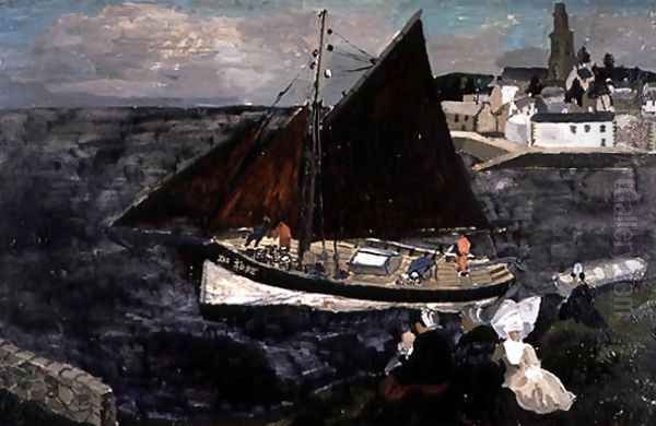 French Crab Boat, Treboul, 1929 Oil Painting by Christopher Wood