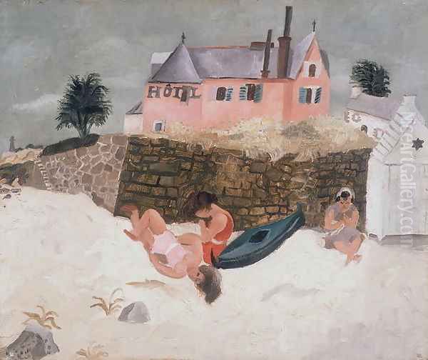 La Plage Hotel, Ty-Mad, Treboul, 1930 Oil Painting by Christopher Wood