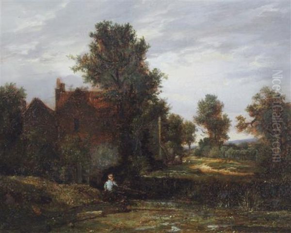 Figure In A Landscape Oil Painting by Arthur Devis