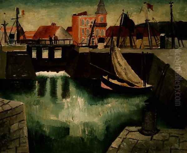 Harbour, Dieppe, 1929 Oil Painting by Christopher Wood