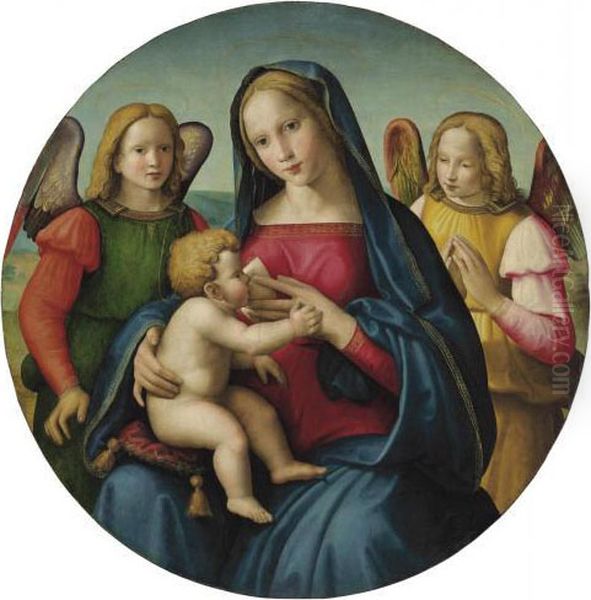 The Madonna And Child With Adoring Angels Oil Painting by Ridolfi Domenico Di Ghirlandaio