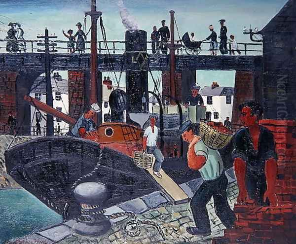 Loading the Boats, St. Ives, 1926 Oil Painting by Christopher Wood