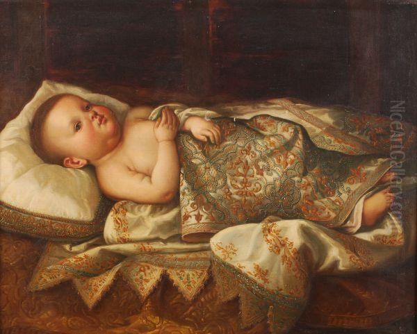 Portrait Of Prince Leopold De' Medici As A Baby Oil Painting by Tiberio di Tito