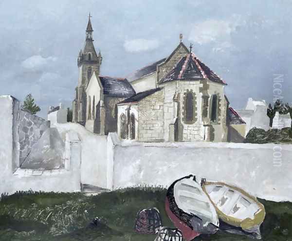 Treboul Church, Brittany, 1930 Oil Painting by Christopher Wood