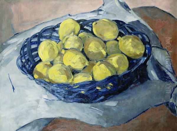 Lemons in a Blue Basket, 1922 Oil Painting by Christopher Wood