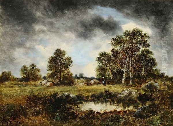 Paysage A L'etang Oil Painting by Narcisse-Virgile D Az De La Pena