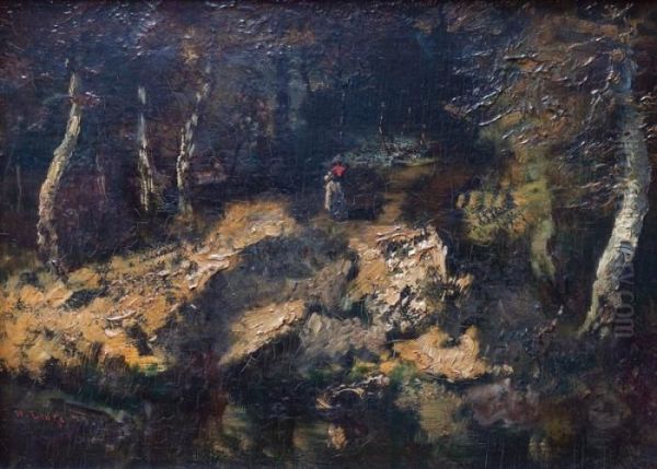 The Forest Of Fontainebleau Oil Painting by Narcisse-Virgile D Az De La Pena