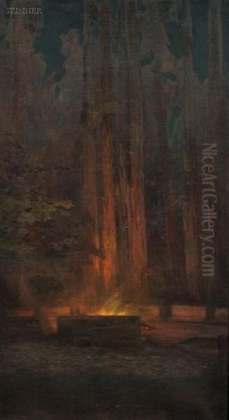 View Of The Bohemian Grove, Monte Rio, California Oil Painting by Charles John Dickman