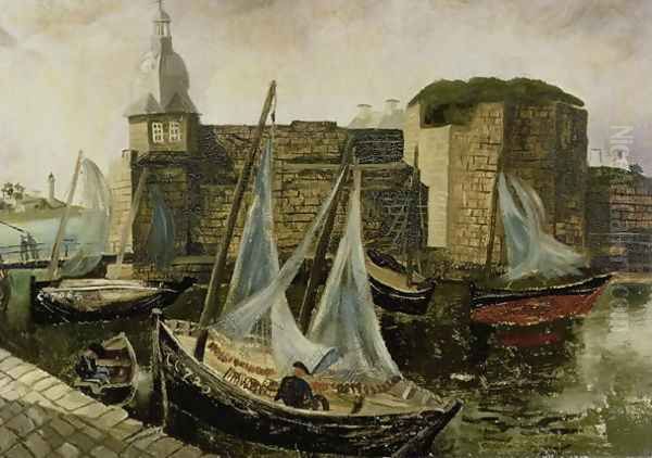 La Ville-Close, Concarneau, Brittany, 1930 Oil Painting by Christopher Wood