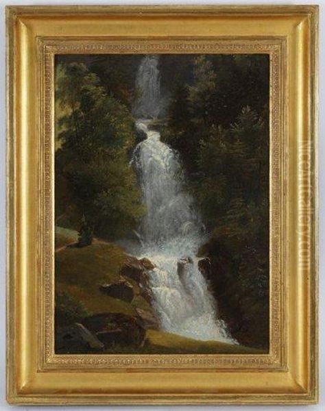 La Cascade Du Giessbach Oil Painting by Francois Diday