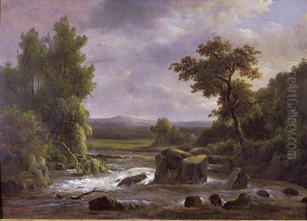 Paysage Avec Riviere Oil Painting by Francois Diday