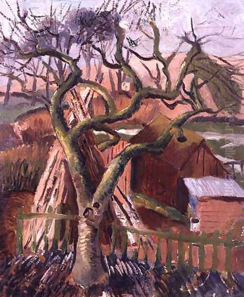 Landscape at Broadchalke, View from the Doctor's Window, 1925 Oil Painting by Christopher Wood