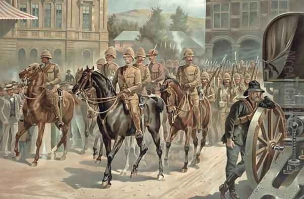 Lord Roberts (1832-1914) Entry into Pretoria on 5th June 1900 Oil Painting by Richard Caton Woodville