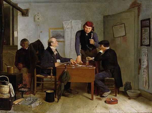 The Card Players, 1846 Oil Painting by Richard Caton Woodville