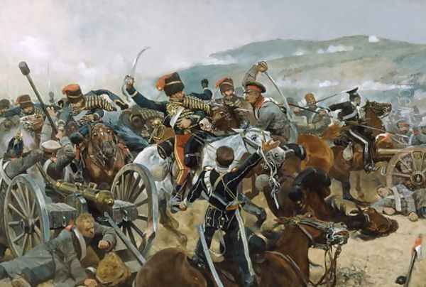 The Relief of the Light Brigade, 25th October 1854, 1897 Oil Painting by Richard Caton Woodville