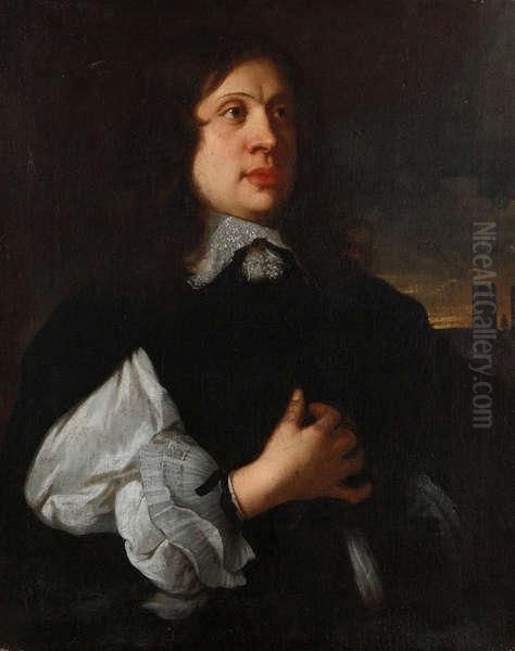 Portret Van Een Man Voor De Stad Londen Oil Painting by William Dobson