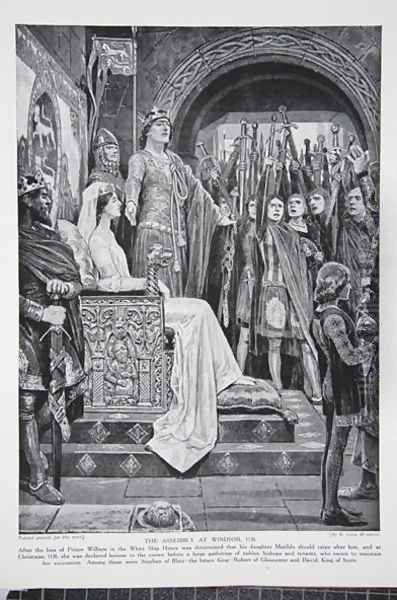 The Assembly at Windsor, 1126, illustration from The History of the Nation Oil Painting by Richard Caton Woodville