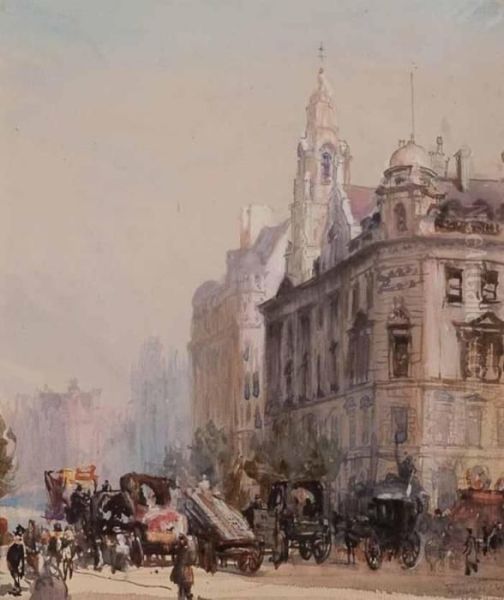 Southampton Row, London Oil Painting by Francis H. Dodd