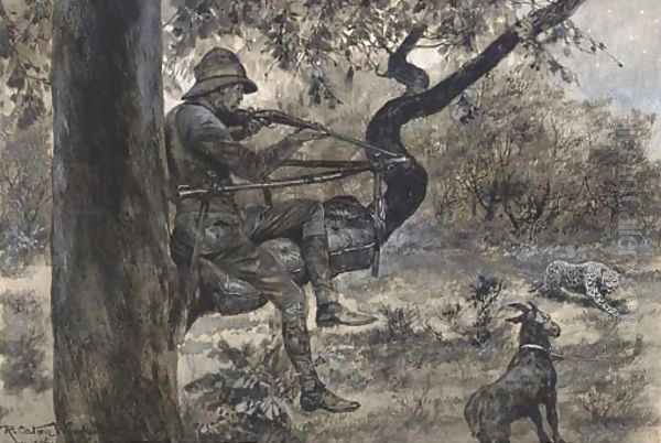 The leopard hunt Oil Painting by Richard Caton Woodville