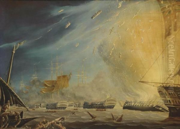 The Battle Of The Nile Oil Painting by Robert Dodd