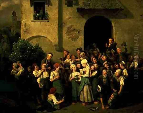 After School, 1844 Oil Painting by Ferdinand Georg Waldmuller