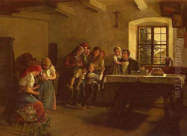 The Center of Attention Oil Painting by Ferdinand Georg Waldmuller