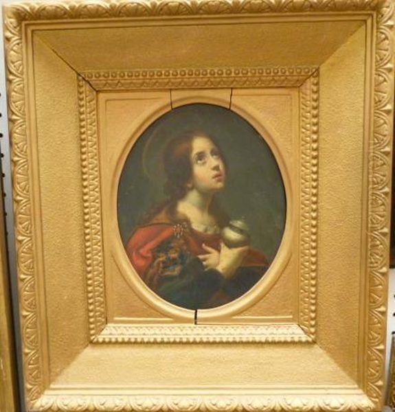 The Penitent Magdalen; The Angel Of The Annunciation Oil Painting by Carlo Dolci