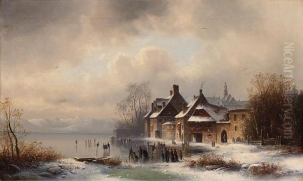 Winterlandschaft Oil Painting by Anton Doll