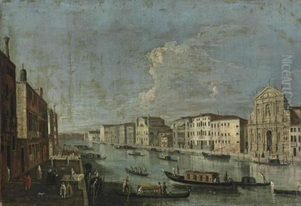 A View Of The Grand Canal, Venice Oil Painting by Apollonio Domenichini