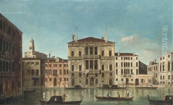 The Grand Canal, Venice, With The Palazzo Balbi Oil Painting by Apollonio Domenichini