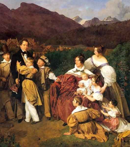 The Eltz Family Oil Painting by Ferdinand Georg Waldmuller