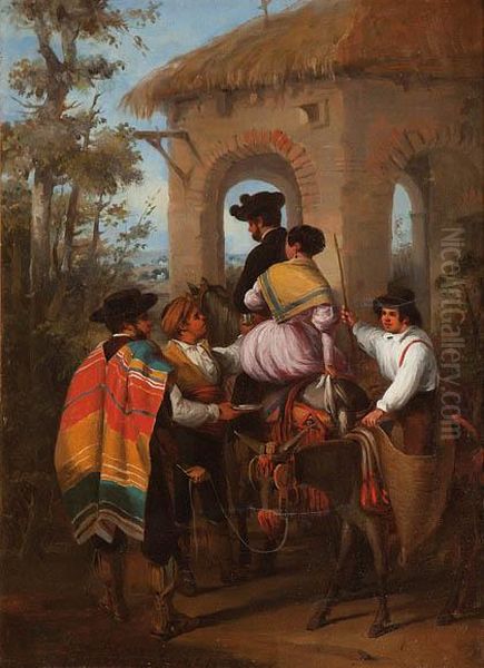 La Partida De Los Bandoleros Oil Painting by Joaquin Dominguez Becquer