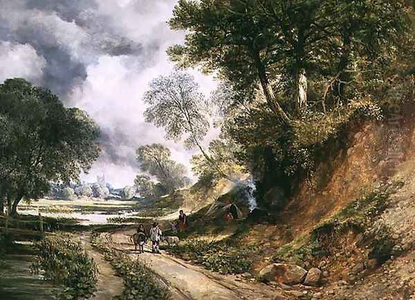 Gypsies Camping by a Path Oil Painting by William West