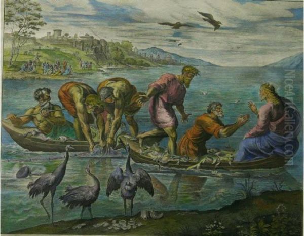 The Miraculous Draught Of Fishes Oil Painting by Nicolas Dorigny