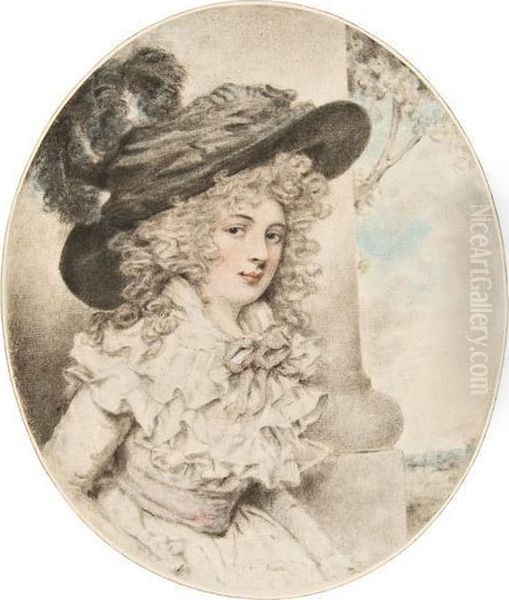 Portrait Of A Lady Said To Be Lady Bessborough Oil Painting by John Downman