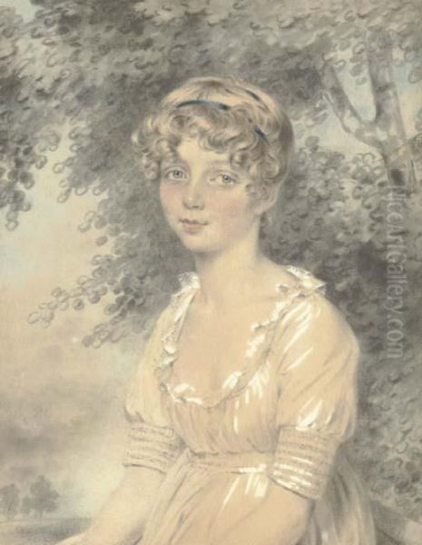 Portrait Of The Younger Miss Wolff Oil Painting by John Downman