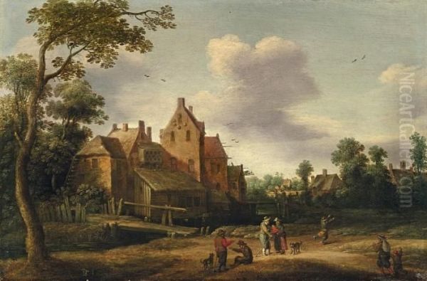 Landschaft Mit Gehoft Oil Painting by Joost Cornelisz. Droochsloot