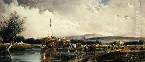 A Village near Dorking Oil Painting by Peter de Wint