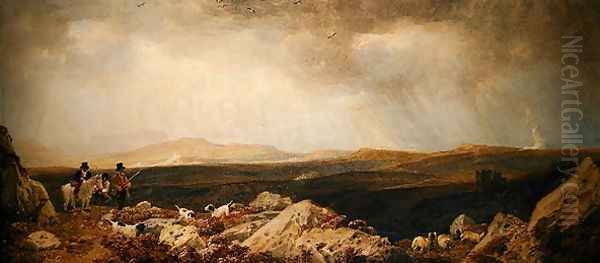 Grouse Shooting Oil Painting by Peter de Wint