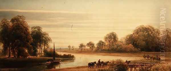 Walton on Thames Oil Painting by Peter de Wint