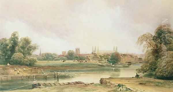 Cambridge Oil Painting by Peter de Wint