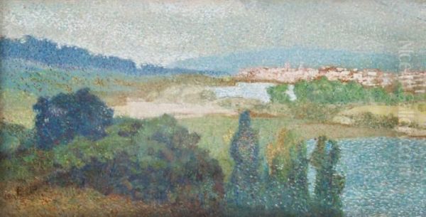 Paysage De Saint-germain Oil Painting by Albert Dubois-Pillet