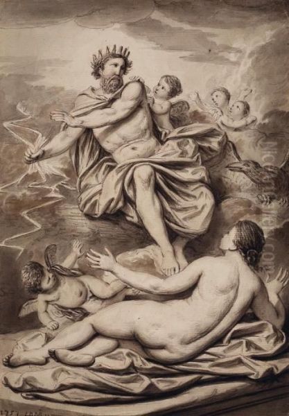 Jupiter Und Semele Oil Painting by Louis Fabricius Dubourg