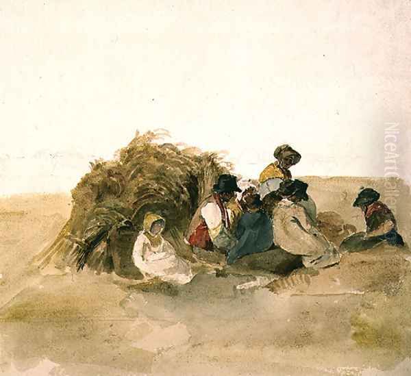 Harvesters Resting Oil Painting by Peter de Wint