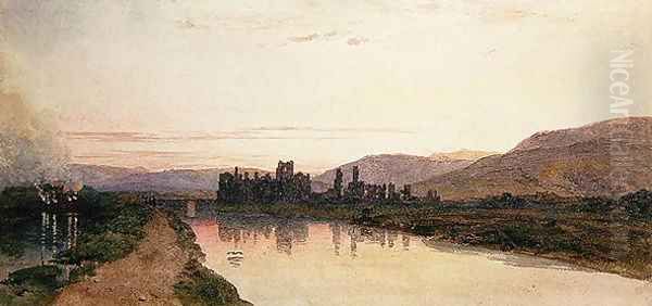 Neath Abbey, Glamorganshire, Evening Oil Painting by Peter de Wint